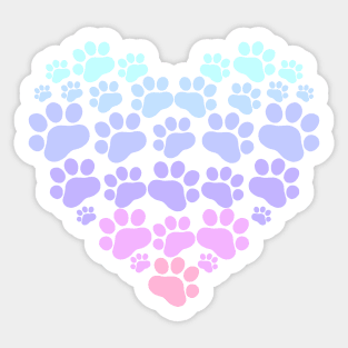 Pastel Paw Heart Sticker